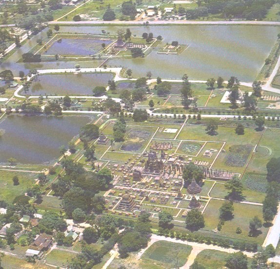 Aerial view of Sukhothai Historical Site in Northern Thailand