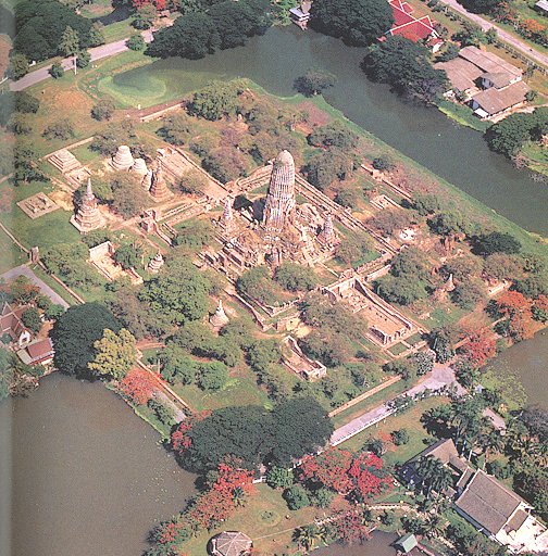 Aerial view of Ayutthaya in Northern Thailand