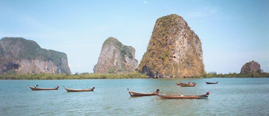 Boats at Ban Pak Meng in Trang province in Southern Thailand