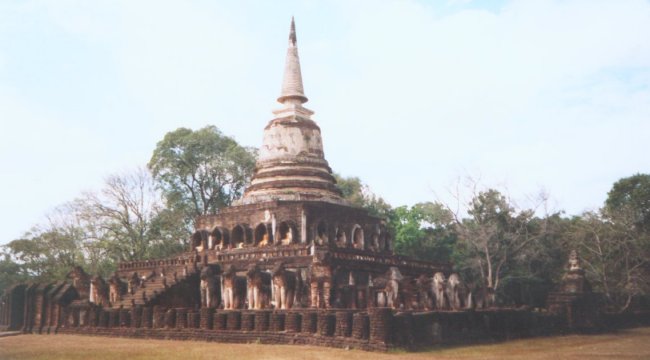 Wat Khao Suwan Khin in Si Satchanalai Historical Park in Northern Thailand