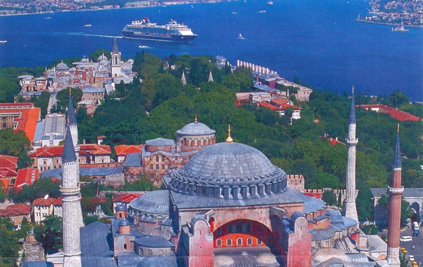 Sancta Sophia and the Bosphorus in Istanbul