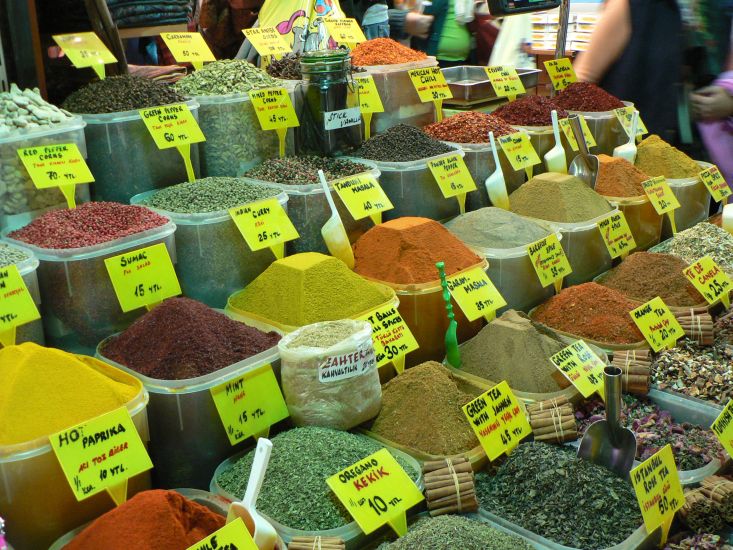 Spice Bazaar in Istanbul in Turkey