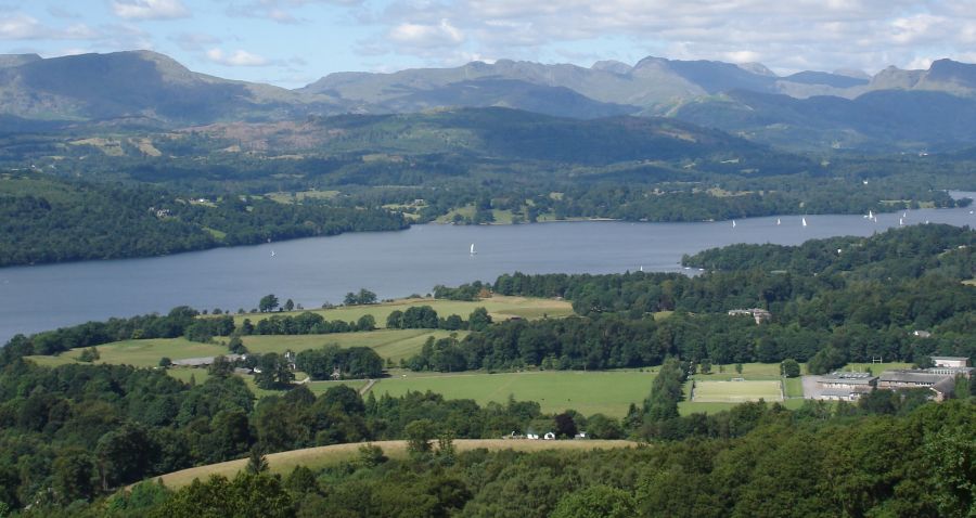 Lake Windermere in the Lake District of NW England