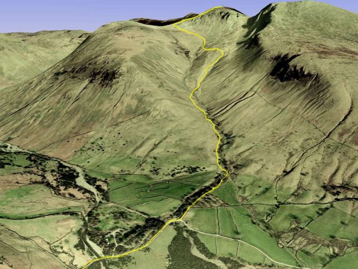 Ascent Route on Scafell Pike