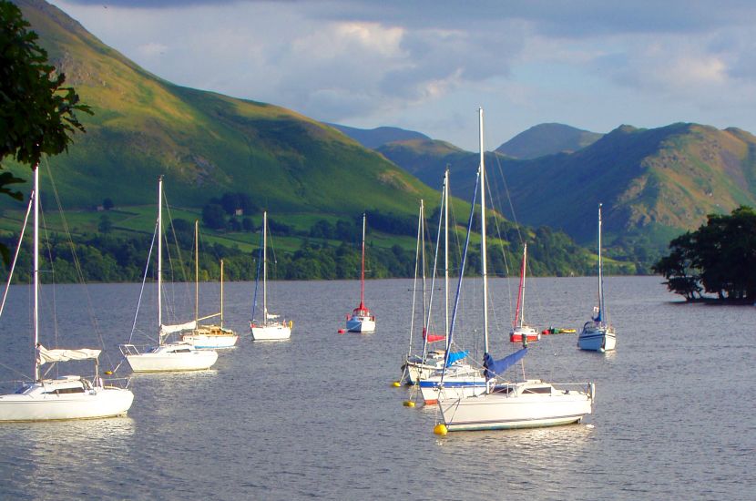 Boats on Ullswater in the English Lake District
