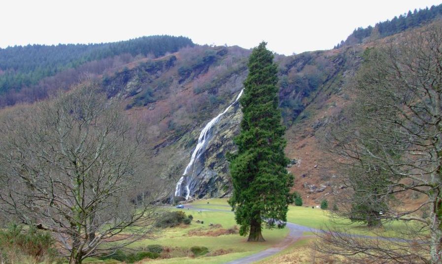 Powerscourt Waterfall in County Wicklow in Ireland ( Eire )