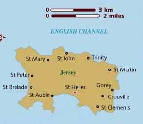 Map of Channel Island of Jersey