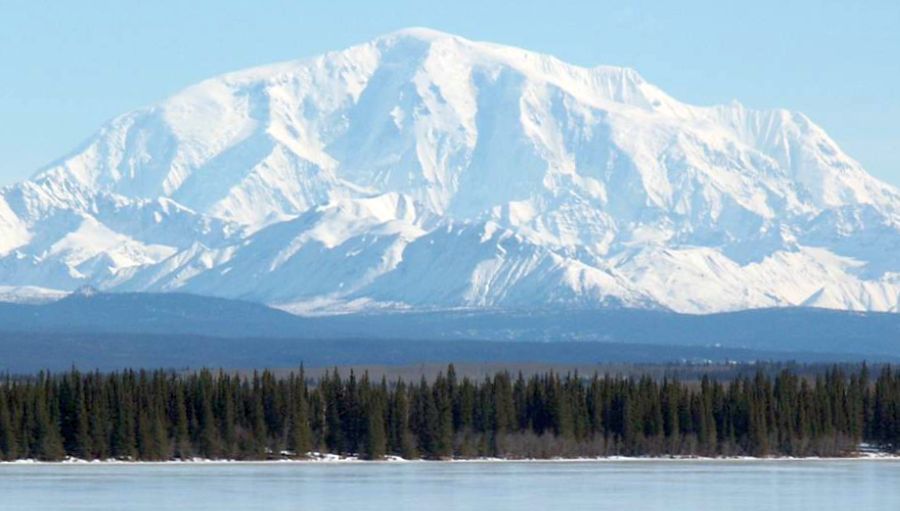 Mt Blackburn from Willow Lake in Alaska