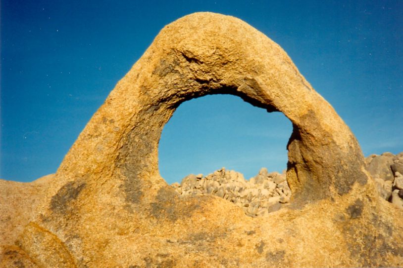 Natural Stone Arch in the Alabama Hills in Owens Valley