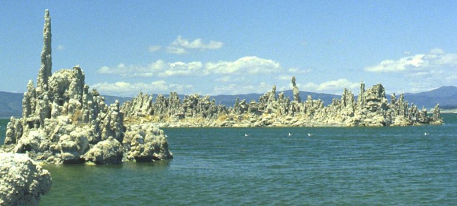 Tufa Towers in Mono Lake on approach to Mt. Whitney from Owen's Valley