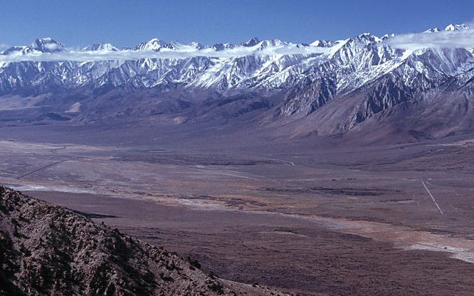 Owens Valley and the eastern escarpment of the Sierra Nevada mountains