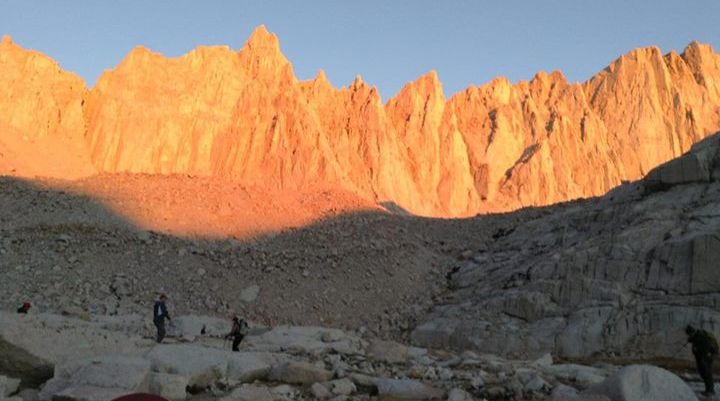 Summit Ridge of Mount Whitney in the Sierra Nevada of California - highest mountain in the contiguous states of the USA