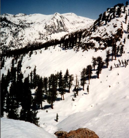 Sierra Nevada in Sequoia National Park snow covered in springtime
