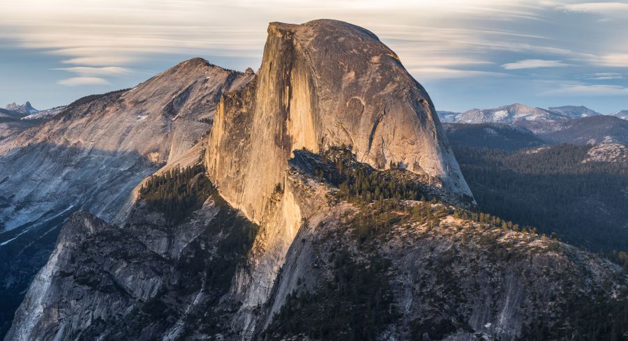 Half Dome granite monolith in Yosemite Valley