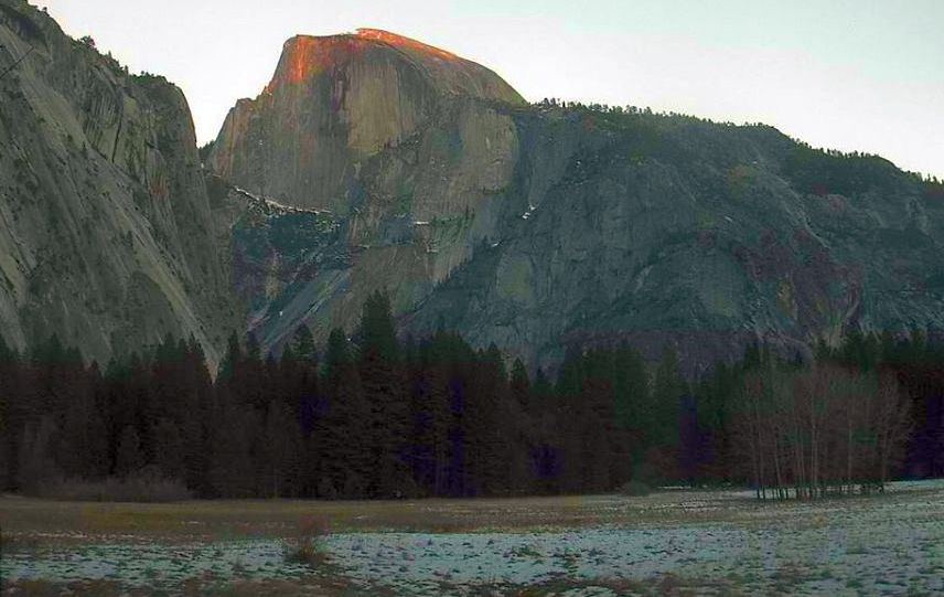 Half Dome granite monolith in Yosemite Valley