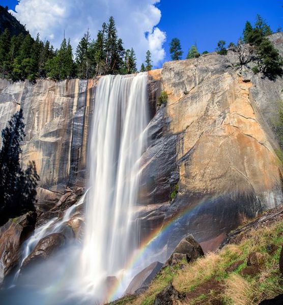 Vernal Falls on Merced River in Yosemite Valley