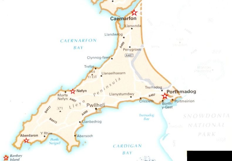 Map of Caernarfon