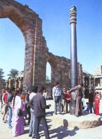 The Iron Pillar at Qutub Minar in Delhi