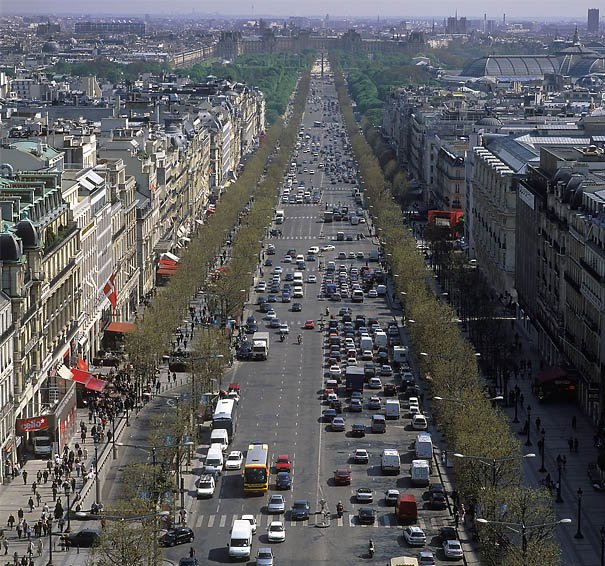 Champs Elysees from Arc de Triomphe in Paris