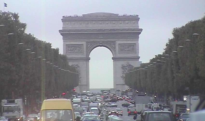 Arc de Triomphe from Champs Elysees in Paris