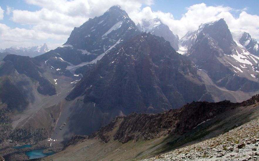 Chapdara and Bodhona Peaks in the Fann Mountains ( Pamiro-Alai ) of Tadjikistan, Central Asia