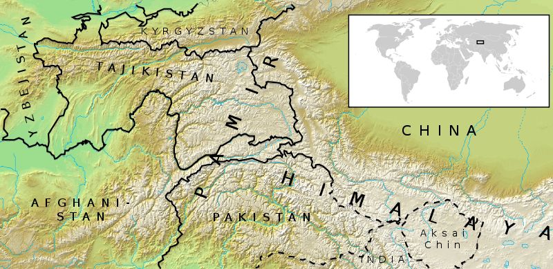 Pamir Mountains location map
