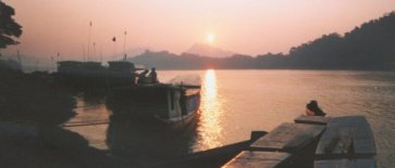 Sunset on the Mekong River at Luang Prabang