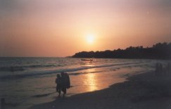 Sunset on Serendipity Beach at Sihanoukville in Southern Cambodia