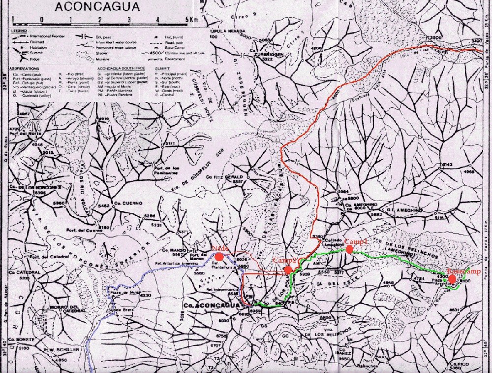 Map of Aconcagua