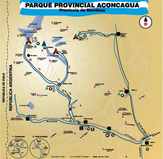 Aconcagua National Park Map