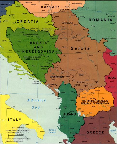 Map of Central Balkans