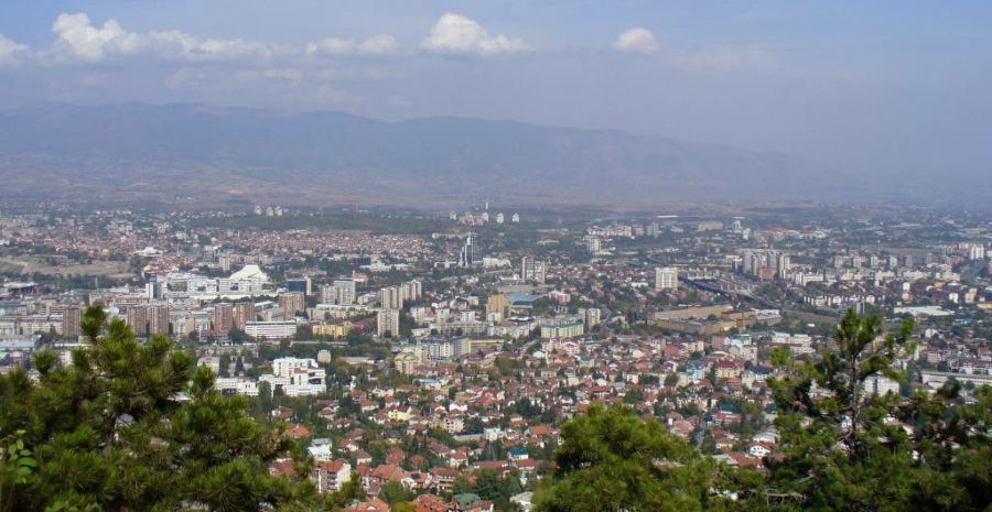 Aerial View of Skopje in Macedonia