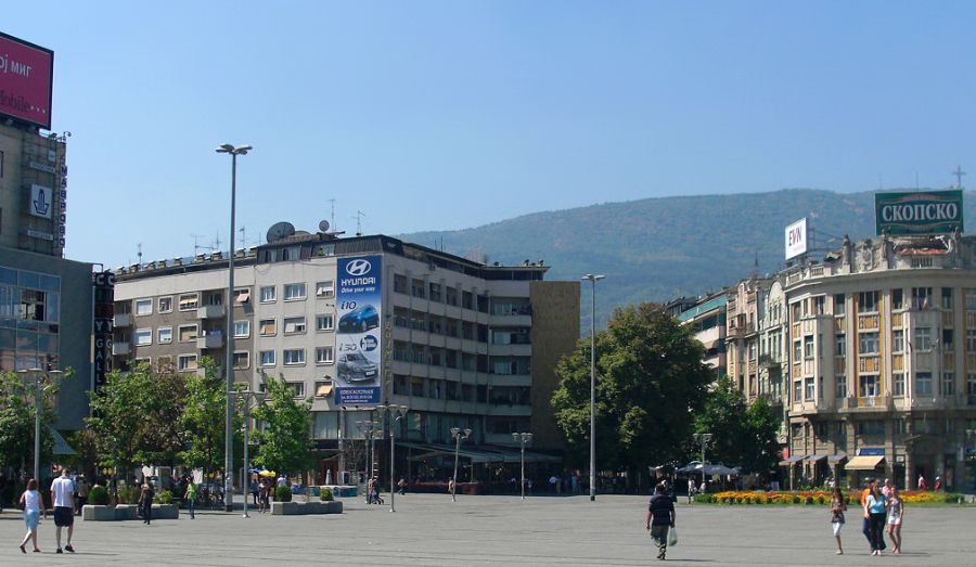 Macedonia Square in Skopje in Macedonia