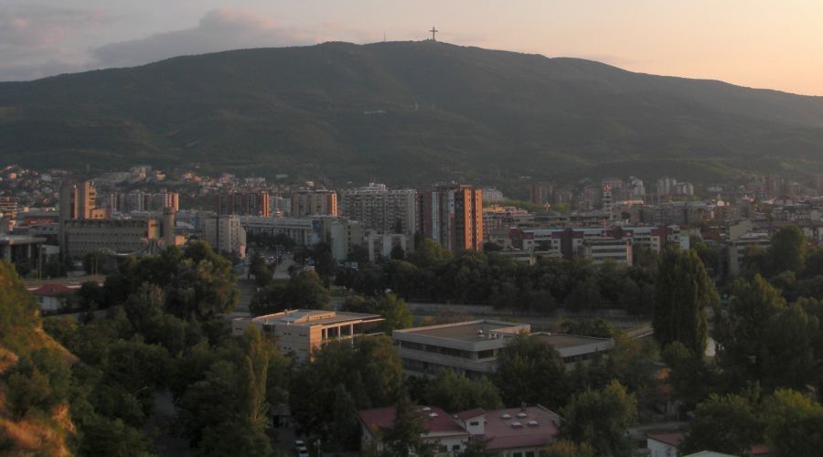 Mount Vodno and Millennium Cross above Skopje