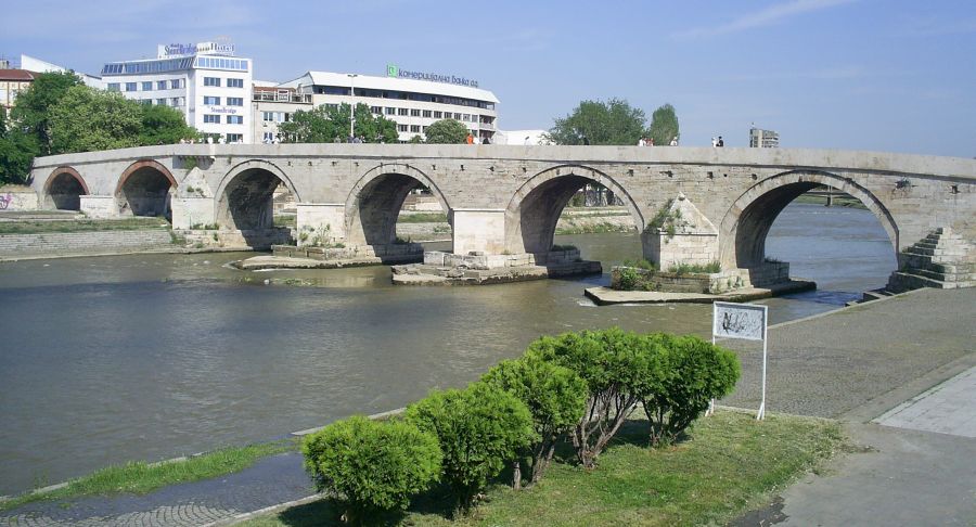 The Stone Bridge in Skopje in Macedonia