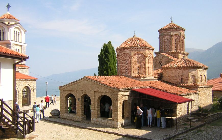 Medieval Orthodox Monastery of St. Naum on Lake Ohrid in Macedonia