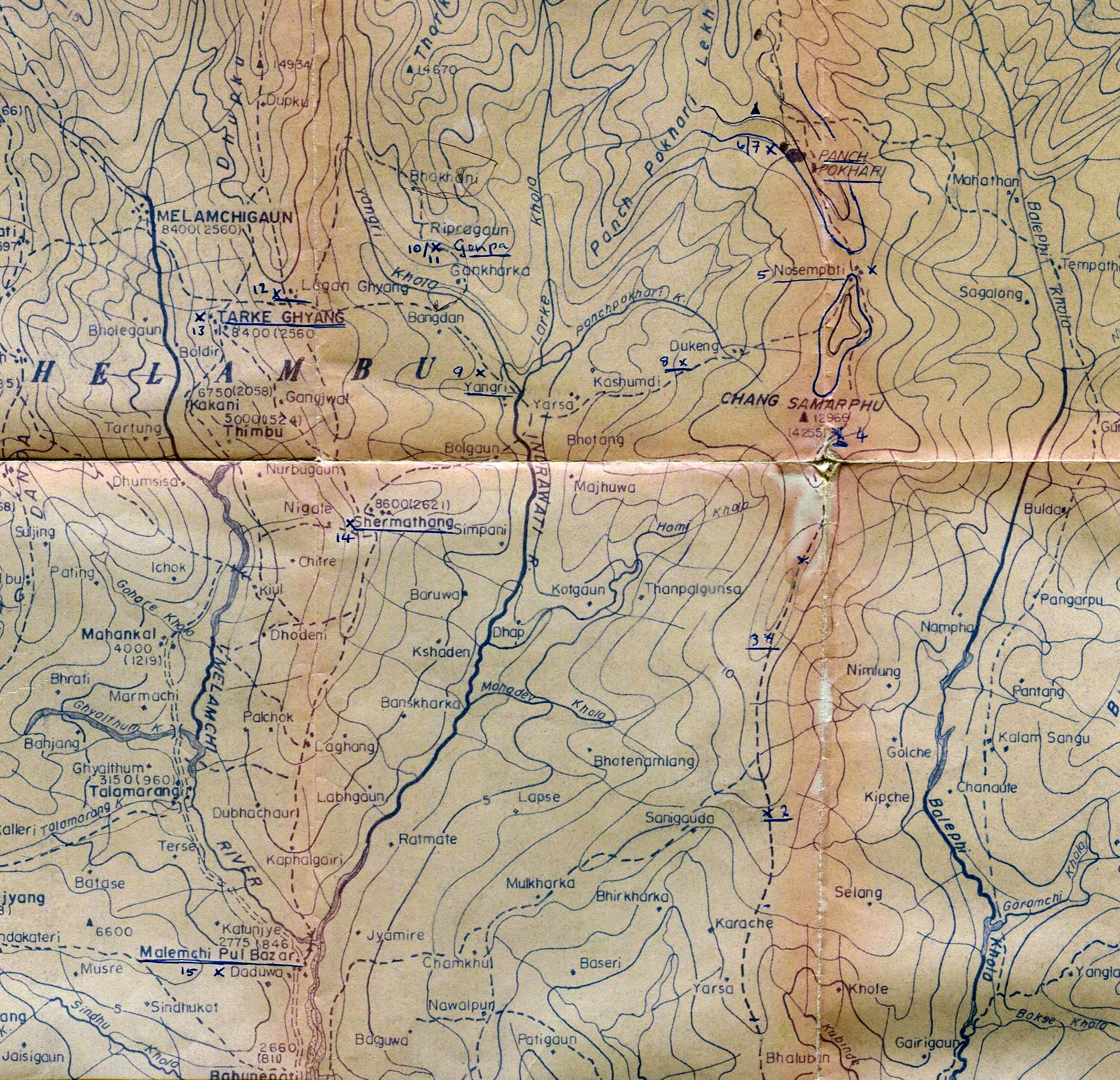 Map of the Helambu Region