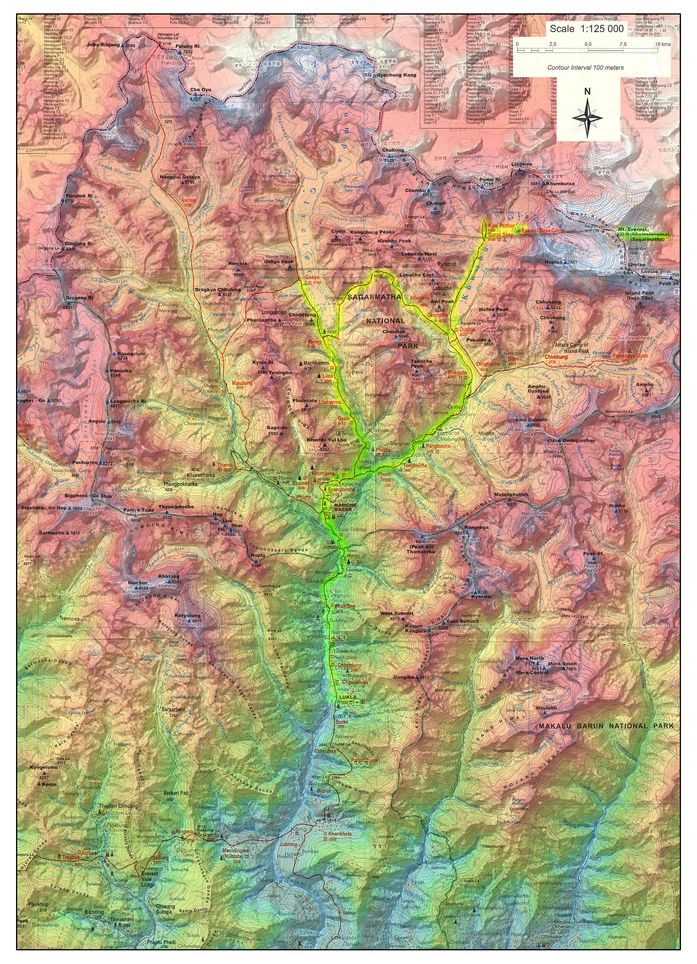Map of the Khumbu Region