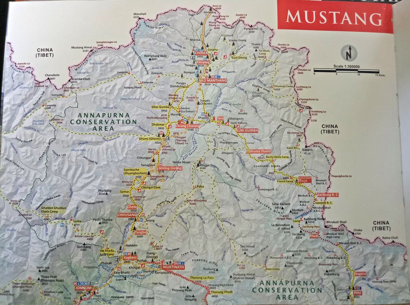 Map for Lo Manthang in Mustang
