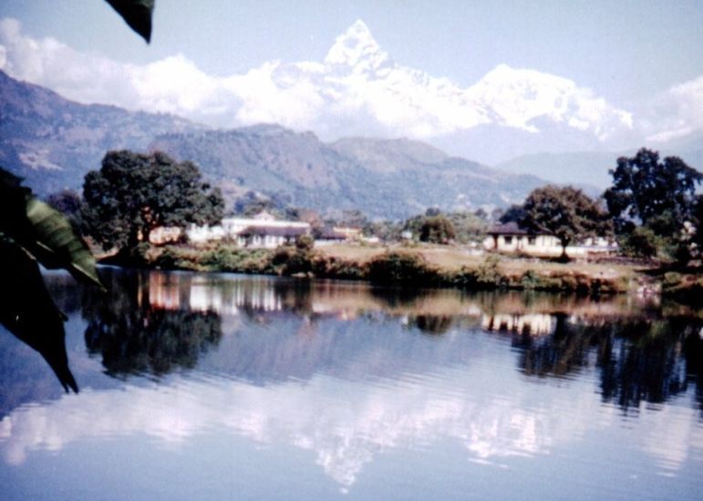 Mount Macchapucchre ( The Fishtail Mountain ) from Phewa Tal at Pokhara in Nepal