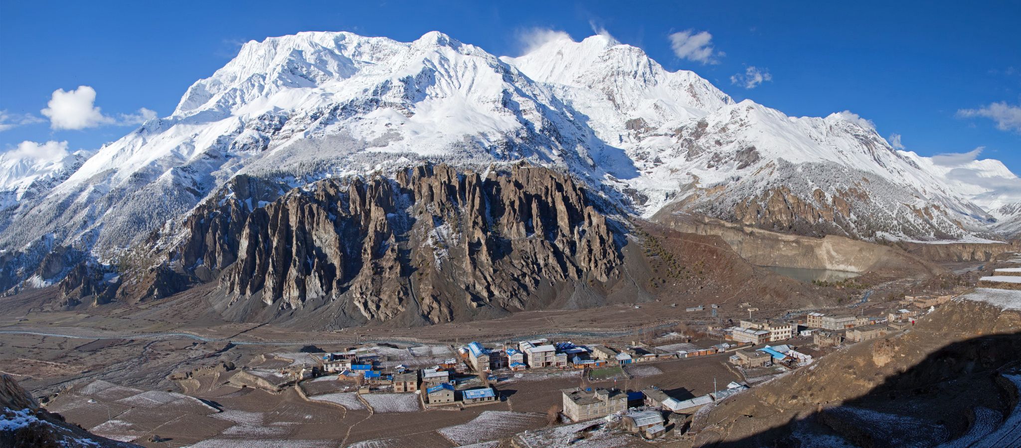 Annapurna III and Gangapurna above Manang Valley