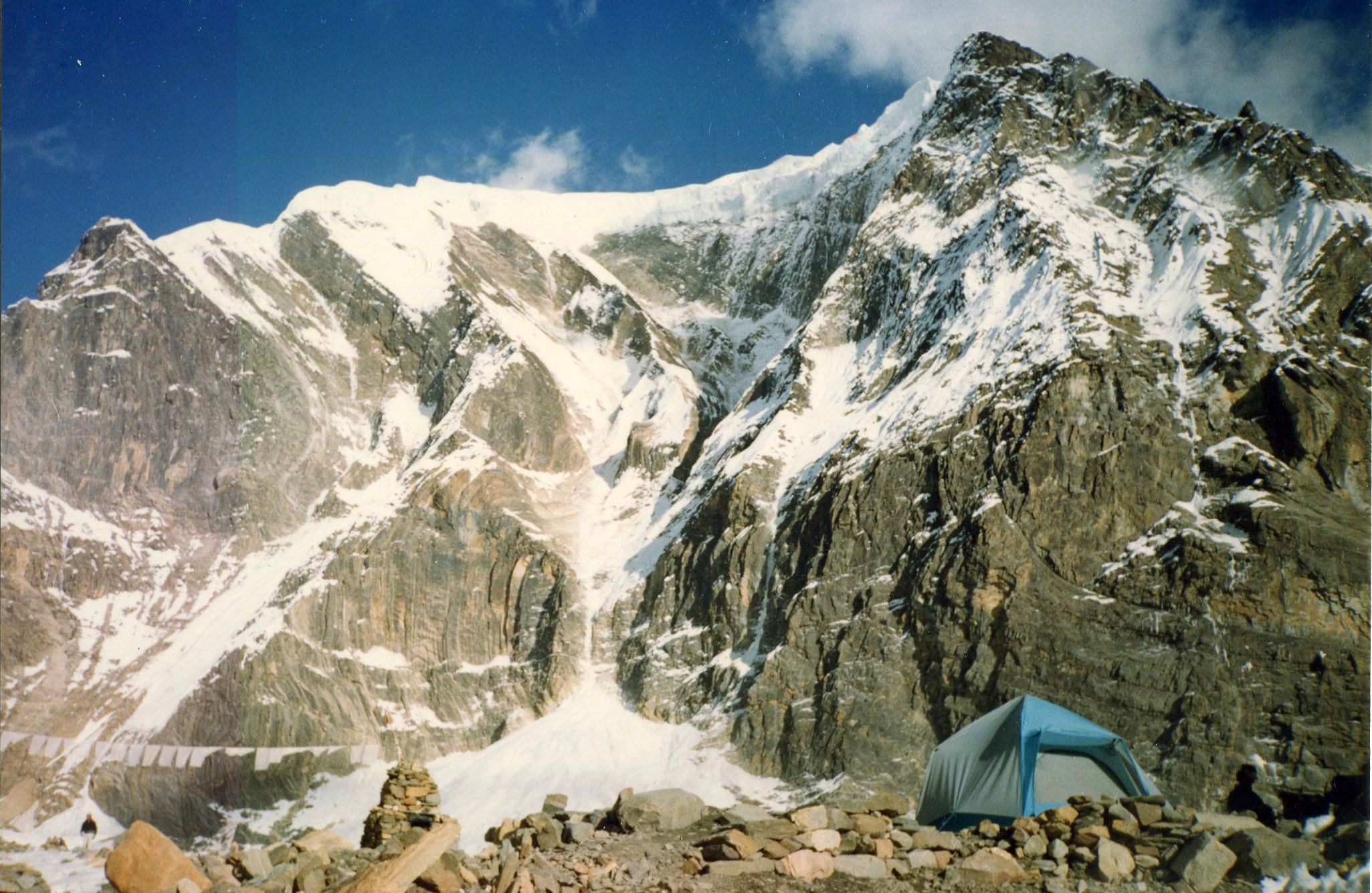 Tukuche Peak from Dhaulagiri Base Camp on Chonbarden Glacier