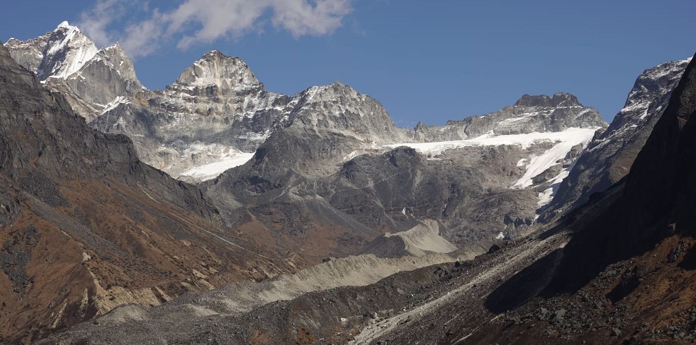 Mera La from camp at Tangnag in Hinku Valley