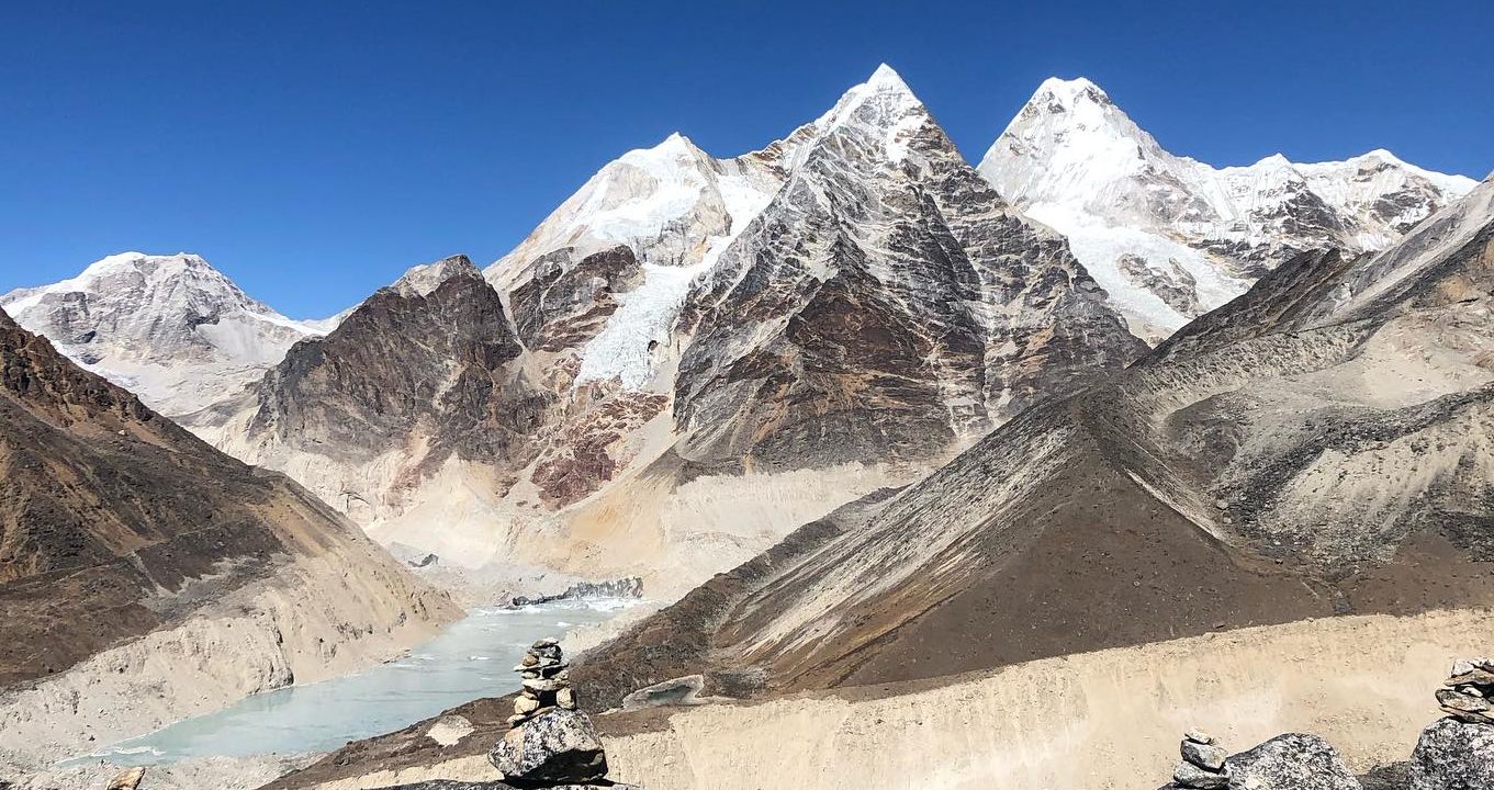 Malangphulang Group of 6000m Peaks  on ascent to  Mera Peak