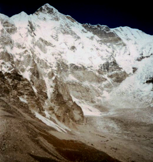 Cho Oyu from above Khumbu Panch Pokhari at head of Gokyo Valley