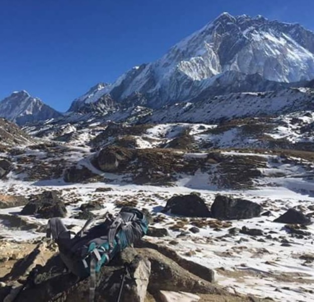 Mount Nuptse from Lobuje on route to Everest Base Camp