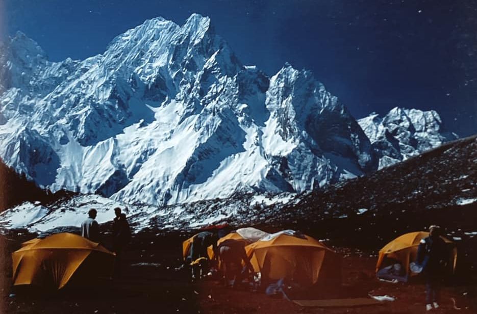 Mt.Phungi from camp at Phedi beneath Larkya La