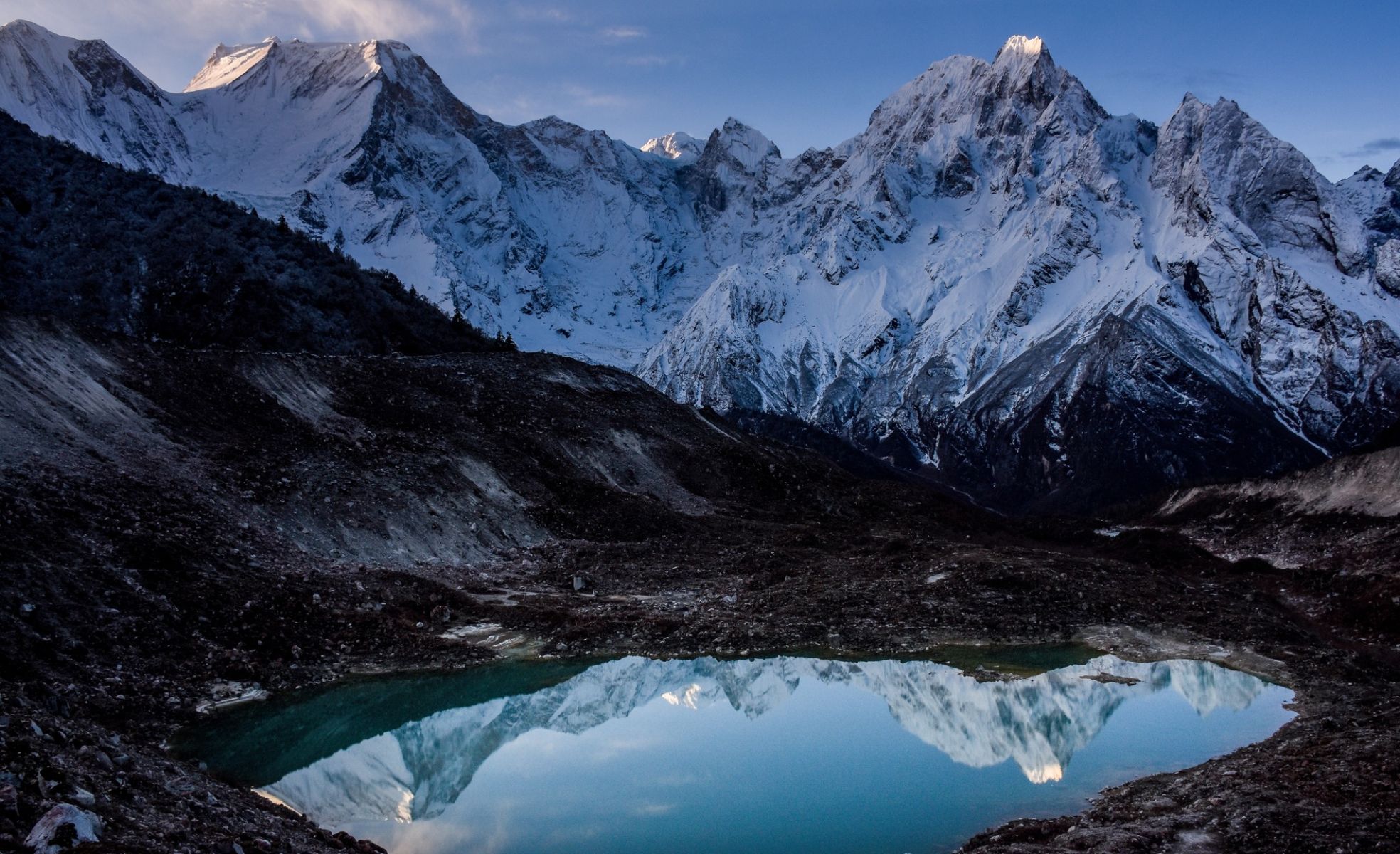 Mount Manaslu and Phungi from Bhimthang