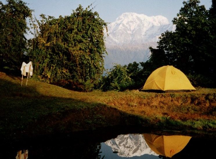 Annapurna South Peak from camp at Kumai