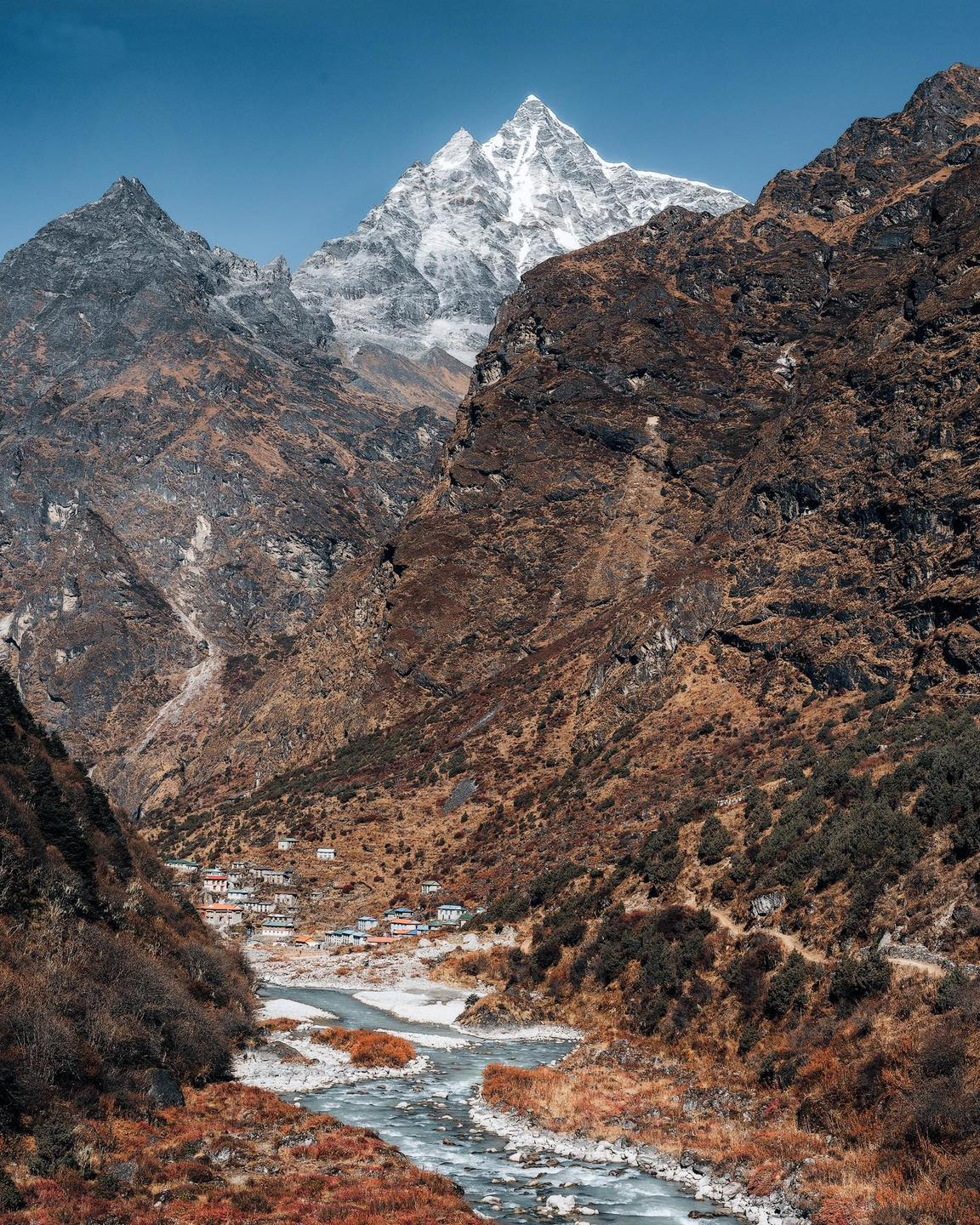 Beding Village beneath Mt.Gauri Shankar